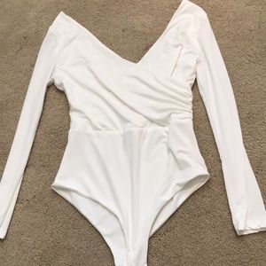 Long sleeve white body suit